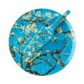 Almond Blossom Van Gogh cake plate with server fine bone china 10.5 inch featuring floral painting design