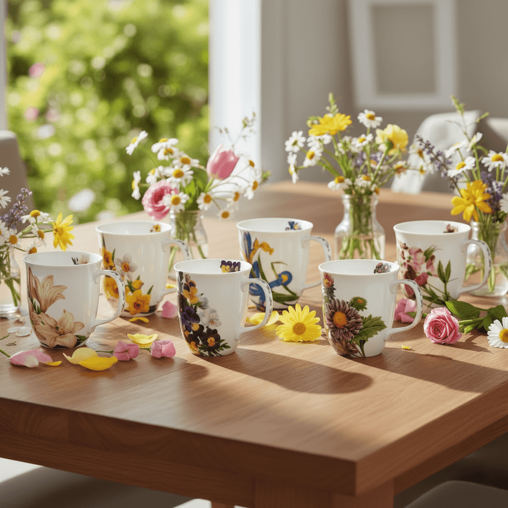 Botanical Flowers Six-Mug Bundle