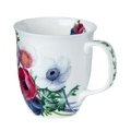 Anemone Botanical Flowers Java mug, 12.5 oz (375 ml) fine bone china mug with floral design, front view, handle right