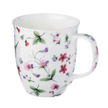 Sweet Pea Chintz Java mug with floral design, 12.5 oz (375 ml) fine bone china mug, front view, handle right