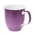 Aubergine Java mug, fine bone china coffee mug from the Colours collection, 12.5 oz, front view handle right