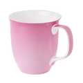 Ballerina Pink Java mug, 12.5 oz (375 ml) fine bone china coffee mug, soft pink colour, front view handle right