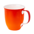 Tangerine Java mug, fine bone china coffee mug from the Colours collection, 12.5 oz, front view handle right