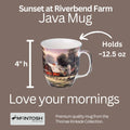 Kinkade Sunset at Riverbend Farm Tasse Java