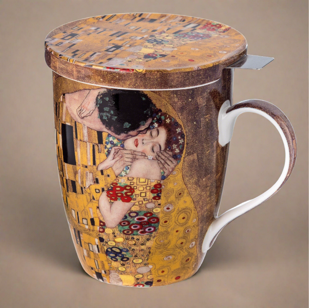 Klimt The Kiss Tea Mug W/Infuser and Lid