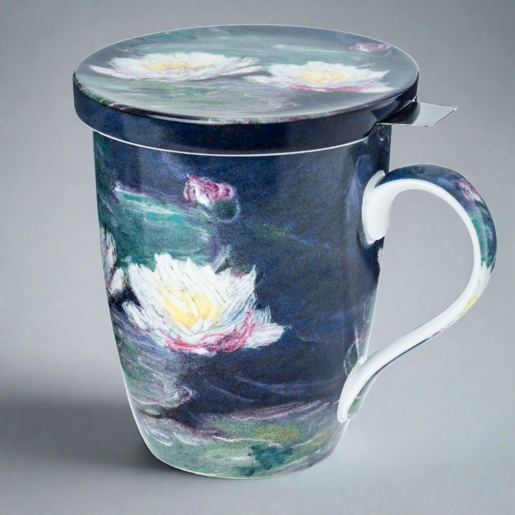 Monet Water Lilies Tea Mug w/ Infuser and Lid