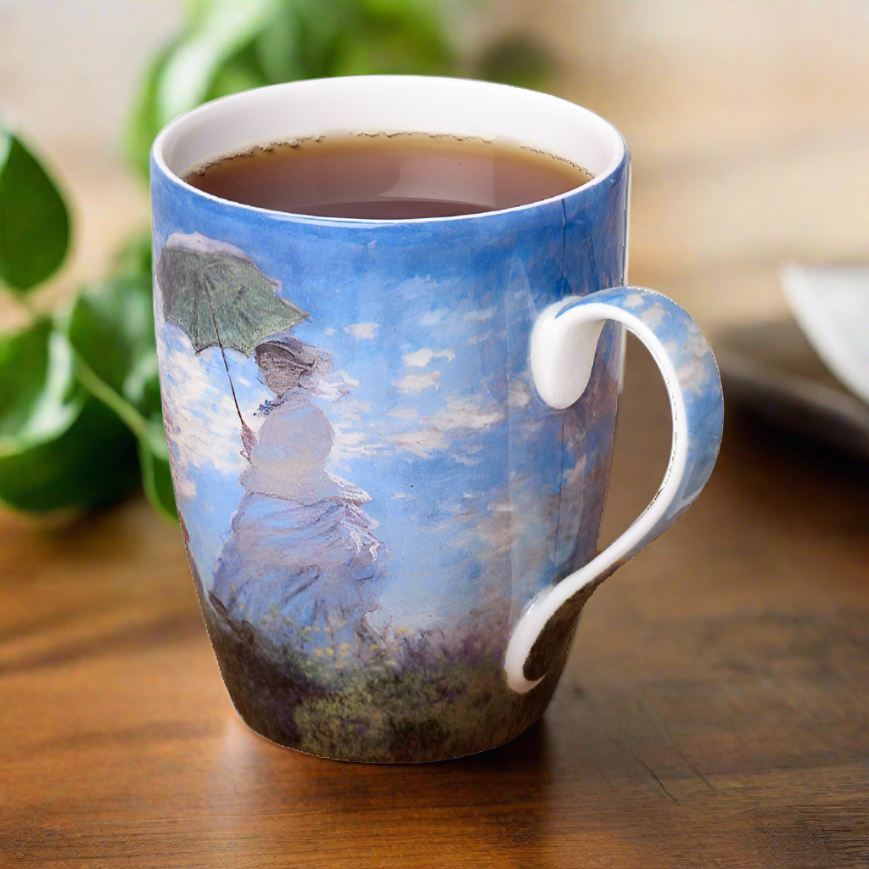 La Femme à l'ombrelle Monet tasse à thé avec infuseur et couvercle