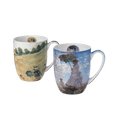 Claude Monet Scenes With Women mug pair fine bone china 12.5 oz (375 ml) McIntosh Mugs front view, handle right