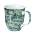 Claude Monet The Japanese Bridge Java mug, 12.5 oz (375 ml) fine bone china art mug, front view handle right