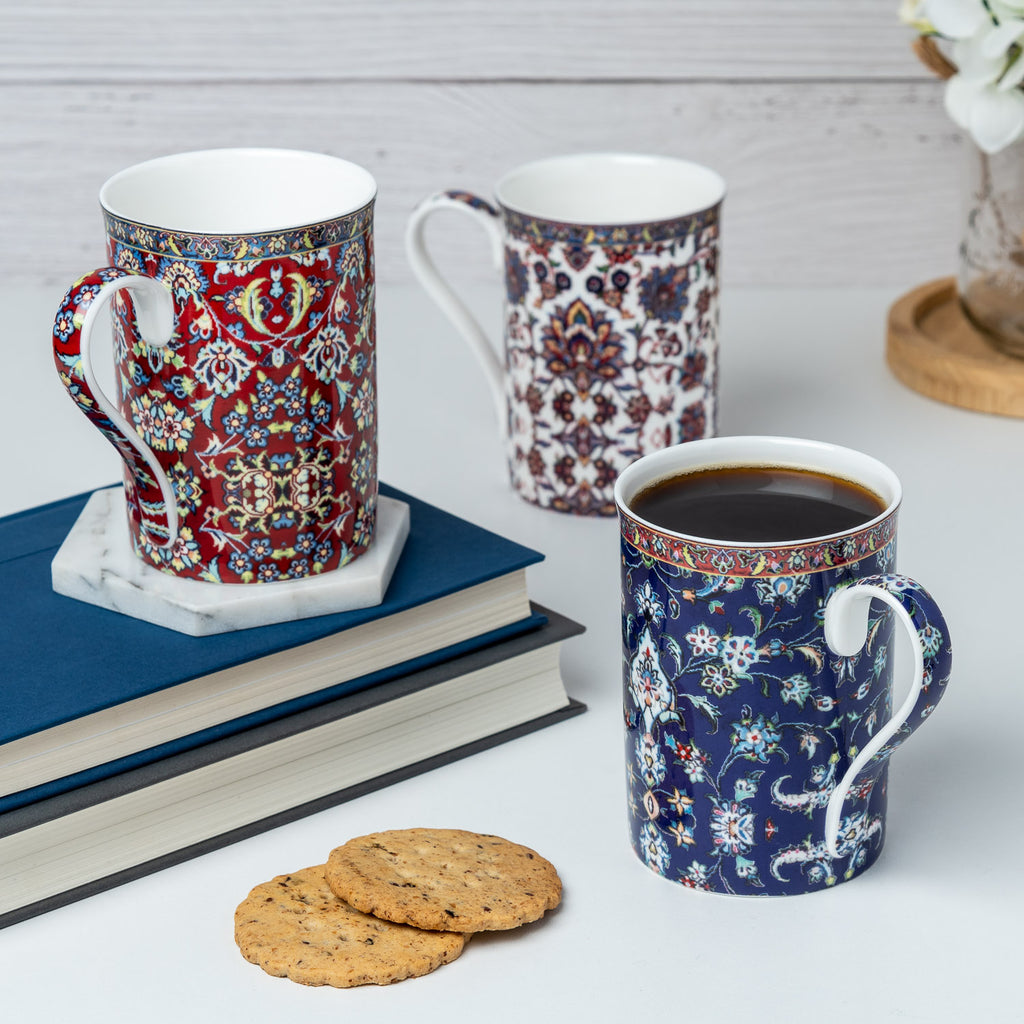 Persian Tapestry Set of 3 Mugs