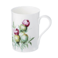 Scottish Thistle Classico mug fine bone china 12.5 oz with traditional Scottish thistle floral design, front view handle right