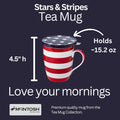 Stars & Stripes Tea Mug W/Infuser and Lid