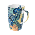 Vincent van Gogh Irises Grande mug, 19.6 oz (580 ml) fine bone china mug with iris artwork, front view, handle right