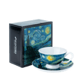Starry Night Vincent van Gogh teacup and saucer fine bone china 6 oz tea cup set, front view