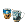 an Gogh Wheatfields mug pair fine bone china 12.5 oz (375 ml) McIntosh Mugs front view, handle right