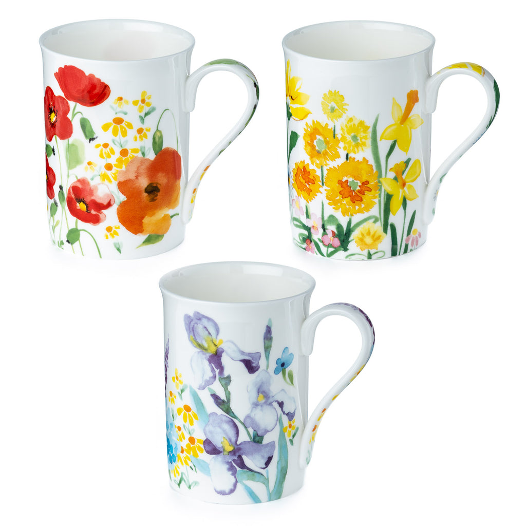 Watercolors Set of 3 Mugs