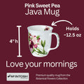 Botanical Flowers Pink Sweet Pea Java Mug | NEW FOR 2024 - McIntosh Shop