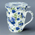 Chintz Dark Blue Roses Tea Mug w/ Infuser and Lid | NEW for 2024 - McIntosh Shop