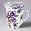 Chintz Purple Pansies Tea Mug w/ Infuser and Lid | NEW for 2024 - McIntosh Shop