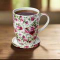 Chintz Red & Pink Roses Tea Mug w/ Infuser and Lid | NEW for 2024 - McIntosh Shop