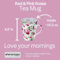 Chintz Red & Pink Roses Tea Mug w/ Infuser and Lid | NEW for 2024 - McIntosh Shop