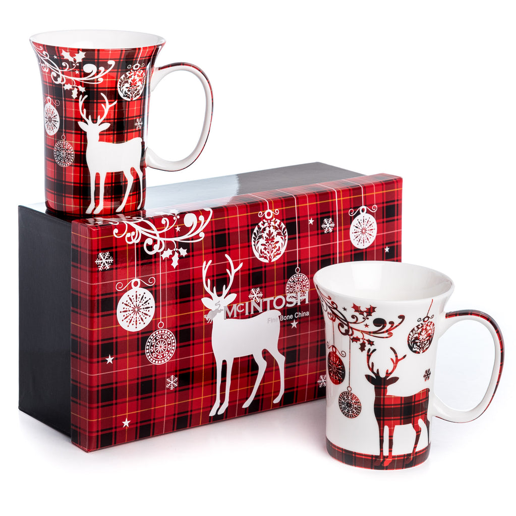 Holiday Reindeer Mug Pair