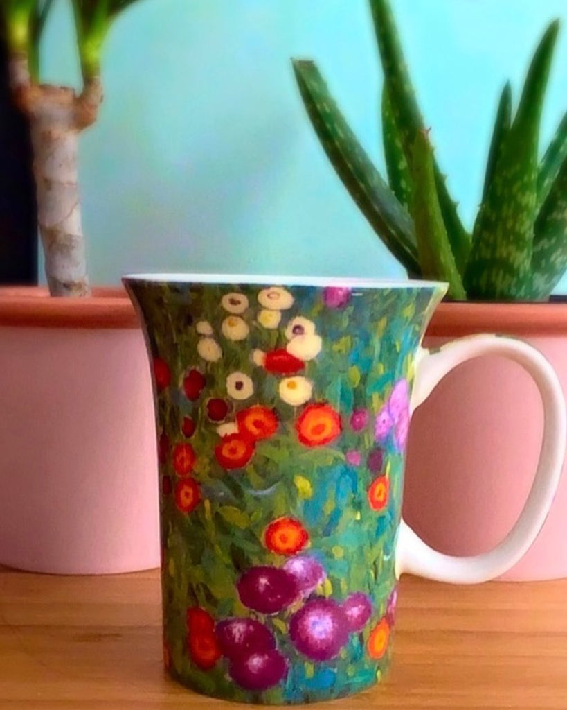Jardin de fleur par Klimt ensemble de 4 tasses