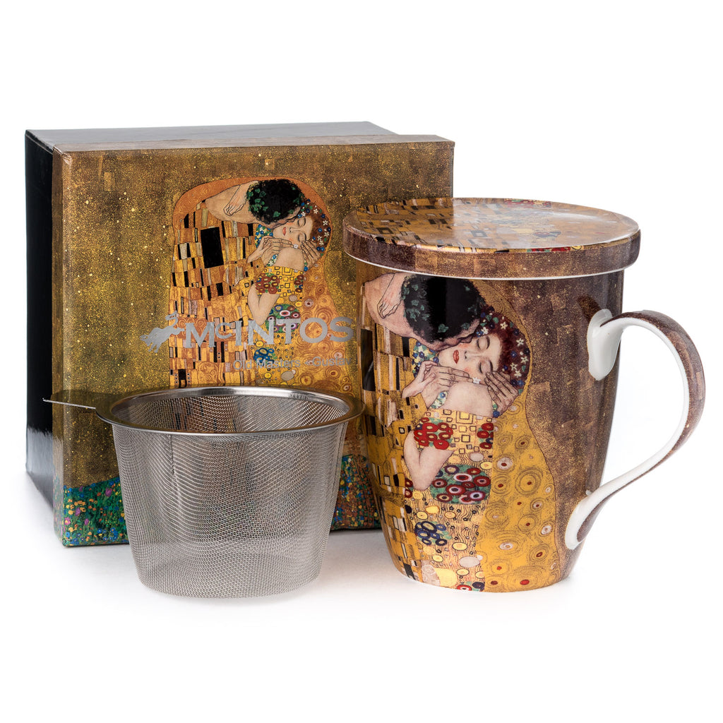 Klimt The Kiss Tea Mug W/Infuser and Lid