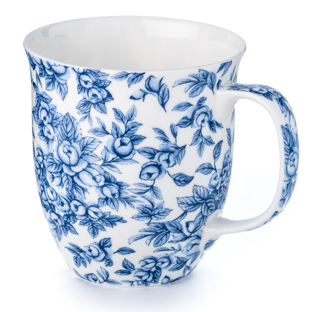Pretty Chintzy Light Blue Roses Java Mug