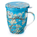 Tasse à thé fleur d'amandier Van Gogh avec infuseur et couvercle