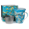 Tasse à thé fleur d'amandier Van Gogh avec infuseur et couvercle